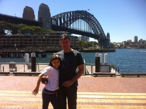 Lily O and her Dad at Sydney Harbour Bridge